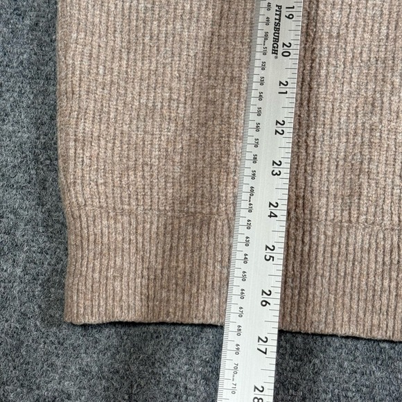 Uniqlo Mens XL Preppy Beige Ribbed Knit 1/4 Zip Sweater - Picture 7 of 11